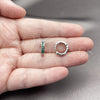Argolla Huggie 02.267.0143.6.14 Rodio Laminado, con Zirconia Cubica Verde, Pulido, Rodinado