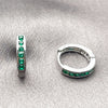 Argolla Huggie 02.267.0143.6.14 Rodio Laminado, con Zirconia Cubica Verde, Pulido, Rodinado