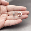 Argolla Huggie 02.267.0143.7.14 Rodio Laminado, con Zirconia Cubica Zafiro Azul, Pulido, Rodinado