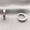 Argolla Huggie 02.267.0143.9.14 Rodio Laminado, con Zirconia Cubica Multicolor, Pulido, Rodinado
