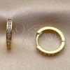 Argolla Huggie 02.267.0143.16 Oro Laminado, con Zirconia Cubica Blanca, Pulido, Tono Dorado