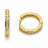 Argolla Huggie 02.267.0143.16 Oro Laminado, con Zirconia Cubica Blanca, Pulido, Tono Dorado