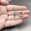 Argolla Huggie 02.267.0143.6.16 Rodio Laminado, con Zirconia Cubica Verde, Pulido, Rodinado