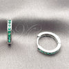 Argolla Huggie 02.267.0143.6.16 Rodio Laminado, con Zirconia Cubica Verde, Pulido, Rodinado