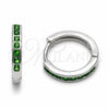 Argolla Huggie 02.267.0143.6.16 Rodio Laminado, con Zirconia Cubica Verde, Pulido, Rodinado
