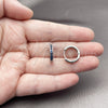 Argolla Huggie 02.267.0143.7.16 Rodio Laminado, con Zirconia Cubica Zafiro Azul, Pulido, Rodinado