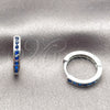 Argolla Huggie 02.267.0143.7.16 Rodio Laminado, con Zirconia Cubica Zafiro Azul, Pulido, Rodinado