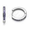 Argolla Huggie 02.267.0143.8.16 Rodio Laminado, con Zirconia Cubica Amatista, Pulido, Rodinado