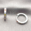 Argolla Huggie 02.267.0143.9.16 Rodio Laminado, con Zirconia Cubica Multicolor, Pulido, Rodinado