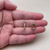 Argolla Huggie 02.267.0144.12 Oro Laminado, con Zirconia Cubica Blanca, Pulido, Tono Dorado