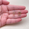 Argolla Huggie 02.267.0144.2.12 Oro Laminado, con Zirconia Cubica Zafiro Azul, Pulido, Tono Dorado