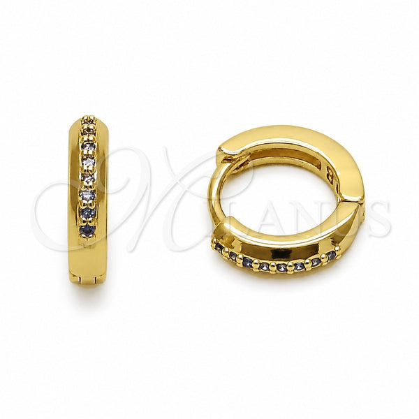 Argolla Huggie 02.267.0144.3.12 Oro Laminado, con Zirconia Cubica Amatista, Pulido, Tono Dorado