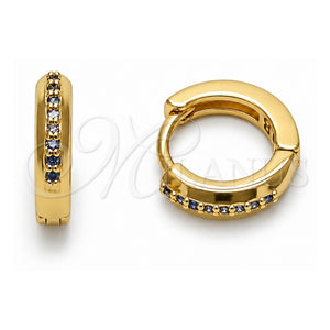 Argolla Huggie 02.267.0144.3.12 Oro Laminado, con Zirconia Cubica Amatista, Pulido, Tono Dorado