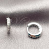 Argolla Huggie 02.267.0144.5.12 Rodio Laminado, con Zirconia Cubica Blanca, Pulido, Rodinado