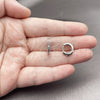 Argolla Huggie 02.267.0144.7.12 Rodio Laminado, con Zirconia Cubica Zafiro Azul, Pulido, Rodinado