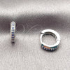 Argolla Huggie 02.267.0144.7.12 Rodio Laminado, con Zirconia Cubica Zafiro Azul, Pulido, Rodinado