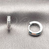 Argolla Huggie 02.267.0144.8.12 Rodio Laminado, con Zirconia Cubica Amatista, Pulido, Rodinado