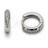 Argolla Huggie 02.267.0144.8.12 Oro Laminado Blanco, con Zirconia Cubica Amatista, Pulido, Rodinado