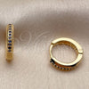 Argolla Huggie 02.267.0144.2.14 Oro Laminado, con Zirconia Cubica Zafiro Azul, Pulido, Tono Dorado