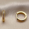Argolla Huggie 02.267.0144.3.14 Oro Laminado, con Zirconia Cubica Amatista, Pulido, Tono Dorado