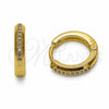 Argolla Huggie 02.267.0144.3.14 Oro Laminado, con Zirconia Cubica Amatista, Pulido, Tono Dorado