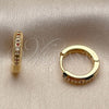 Argolla Huggie 02.267.0144.4.14 Oro Laminado, con Zirconia Cubica Multicolor, Pulido, Tono Dorado