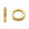 Argolla Huggie 02.267.0144.4.14 Oro Laminado, con Zirconia Cubica Multicolor, Pulido, Tono Dorado