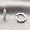 Argolla Huggie 02.267.0144.6.14 Rodio Laminado, con Zirconia Cubica Verde, Pulido, Rodinado