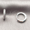 Argolla Huggie 02.267.0144.8.14 Rodio Laminado, con Zirconia Cubica Amatista, Pulido, Rodinado