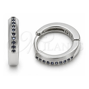 Argolla Huggie 02.267.0144.8.14 Oro Laminado Blanco, con Zirconia Cubica Amatista, Pulido, Rodinado