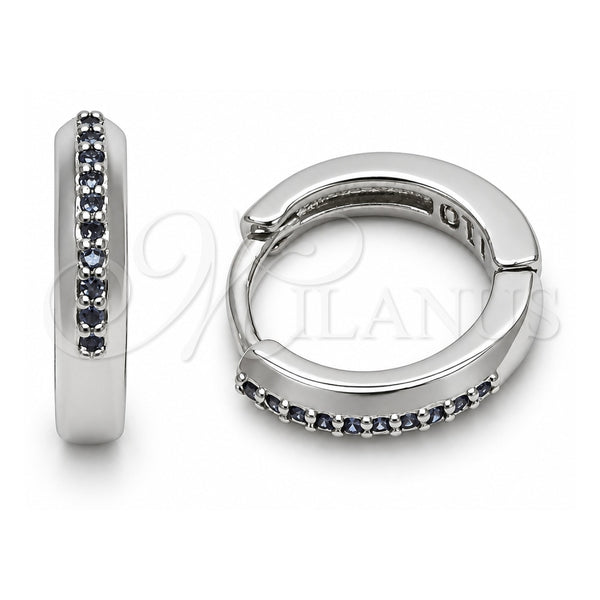 Argolla Huggie 02.267.0144.8.14 Oro Laminado Blanco, con Zirconia Cubica Amatista, Pulido, Rodinado