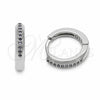 Argolla Huggie 02.267.0144.8.14 Rodio Laminado, con Zirconia Cubica Amatista, Pulido, Rodinado