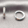 Argolla Huggie 02.267.0144.9.14 Rodio Laminado, con Zirconia Cubica Multicolor, Pulido, Rodinado