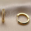 Argolla Huggie 02.267.0144.16 Oro Laminado, con Zirconia Cubica Blanca, Pulido, Tono Dorado