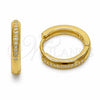 Argolla Huggie 02.267.0144.16 Oro Laminado, con Zirconia Cubica Blanca, Pulido, Tono Dorado
