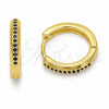Argolla Huggie 02.267.0144.2.16 Oro Laminado, con Zirconia Cubica Zafiro Azul, Pulido, Tono Dorado