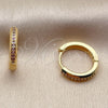 Argolla Huggie 02.267.0144.3.16 Oro Laminado, con Zirconia Cubica Amatista, Pulido, Tono Dorado