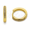 Argolla Huggie 02.267.0144.3.16 Oro Laminado, con Zirconia Cubica Amatista, Pulido, Tono Dorado