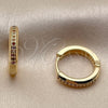 Argolla Huggie 02.267.0144.4.16 Oro Laminado, con Zirconia Cubica Multicolor, Pulido, Tono Dorado