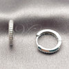 Argolla Huggie 02.267.0144.5.16 Rodio Laminado, con Zirconia Cubica Blanca, Pulido, Rodinado
