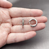 Argolla Huggie 02.267.0144.6.16 Rodio Laminado, con Zirconia Cubica Verde, Pulido, Rodinado