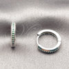 Argolla Huggie 02.267.0144.6.16 Rodio Laminado, con Zirconia Cubica Verde, Pulido, Rodinado