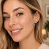 Argolla Huggie 02.267.0144.7.16 Rodio Laminado, con Zirconia Cubica Zafiro Azul, Pulido, Rodinado
