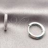 Argolla Huggie 02.267.0144.8.16 Rodio Laminado, con Zirconia Cubica Amatista, Pulido, Rodinado
