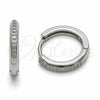 Argolla Huggie 02.267.0144.8.16 Rodio Laminado, con Zirconia Cubica Amatista, Pulido, Rodinado