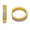 Argolla Huggie 02.195.0356.20 Oro Laminado, con Zirconia Cubica Blanca, Pulido, Tono Dorado