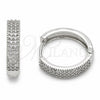 Argolla Huggie 02.195.0356.1.20 Rodio Laminado, con Zirconia Cubica Blanca, Pulido, Rodinado