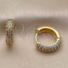 Argolla Huggie 02.267.0145.18 Oro Laminado, con Zirconia Cubica Blanca, Pulido, Tono Dorado
