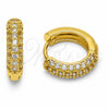 Argolla Huggie 02.267.0145.18 Oro Laminado, con Zirconia Cubica Blanca, Pulido, Tono Dorado