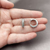 Argolla Huggie 02.267.0145.2.18 Rodio Laminado, con Zirconia Cubica Blanca, Pulido, Rodinado